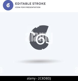 Shell Icon Vektor, gefülltes flaches Zeichen, solides Piktogramm isoliert auf weiß, Logo-Illustration. Shell-Symbol für Präsentation. Stock Vektor