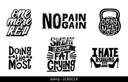 Fitness typografisches Sport Poster. Motivationsvektor Turnhalle Illustration mit Schriftzug. Sie können Zitat für Logo, Tshirt Design, Banner Stock Vektor
