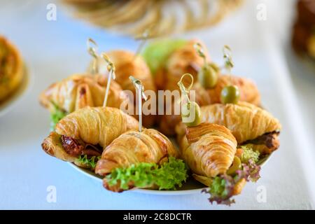 Mini Croissant Sandwiches Stockfoto