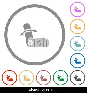 Anpassung der Autositze flache Farbsymbole in runden Umrissen auf weißem Hintergrund Stock Vektor