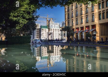 Brunnen und Le Gray auf Waygand Street in der Innenstadt von Beirut, Libanon, Blick auf Martyrs Square Stockfoto