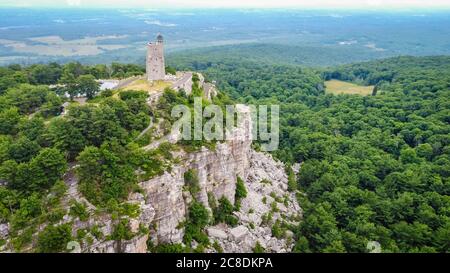 Mohonk Preserve Sky Top Tower Luftbild im Sommer Stockfoto