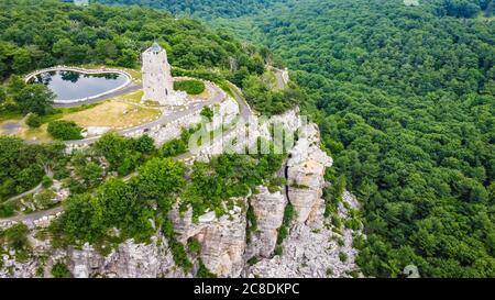 Mohonk Preserve Sky Top Tower Luftbild im Sommer Stockfoto