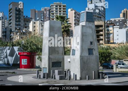 Denkmal auf Pierre Gemayel Straße in Sioufi Bereich des Achrafieh Bezirk in Beirut, Libanon Stockfoto