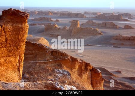 Iran, Felsformationen der Lut-Wüste Stockfoto