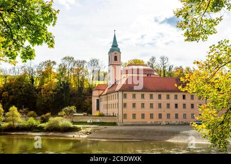 Deutschland, Bayern, Kelheim, Kloster Weltenburg am Donauufer Stockfoto