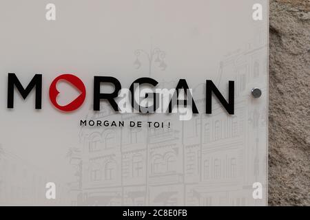 Bordeaux , Aquitaine / Frankreich - 07 22 2020 : Morgan Zeichen und Logo von Frauen Kleidung Mode-Shop Stockfoto