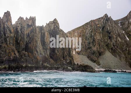 Zerklüftete Küste von Elephant Island Stockfoto