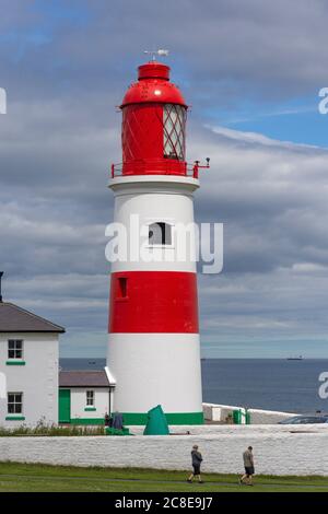 Souter Leuchtturm, Marsden, South Shields, Tyne and Wear, England, Vereinigtes Königreich Stockfoto