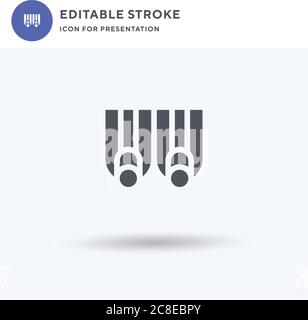 FINS-Symbolvektor, gefülltes flaches Schild, solides Piktogramm isoliert auf Weiß, Logo-Illustration. FINS-Symbol für die Präsentation. Stock Vektor