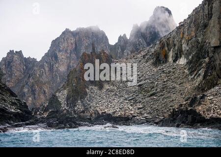 Zerklüftete Küste von Elephant Island Stockfoto