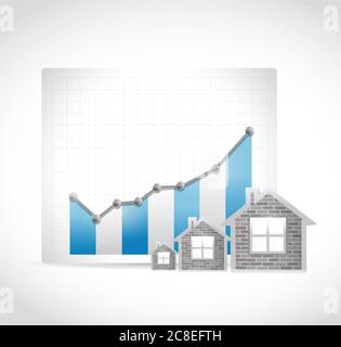 Erhöhung Immobilien Geschäft Markt Illustration Design über einen weißen Hintergrund Stock Vektor