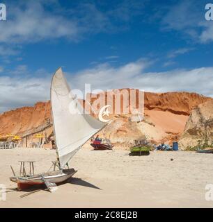 Berühmter Strand von Canoa Quebrada in Brasilien Stockfoto