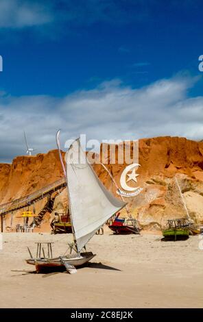 Berühmter strand von canoa quebrada in Ceara, Brasilien Stockfoto