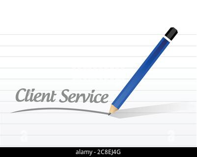 Design der Illustration für Client-Service-Meldungen auf weißem Hintergrund Stock Vektor