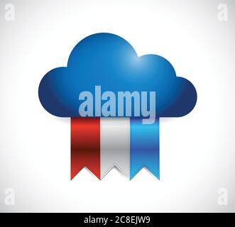 Wolke und Farbe Banner. Illustration Design auf weißem Hintergrund Stock Vektor