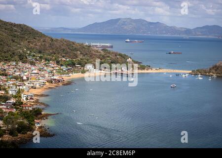 Hermosa vista desde el Cerro la Cruz en Isla Taboga Stockfoto