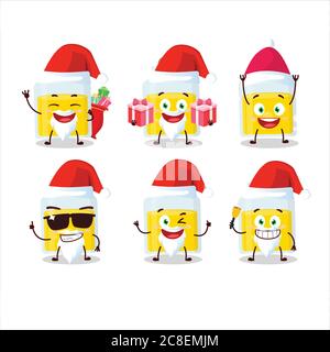 Weihnachtsmann Emoticons mit gelben Trank Cartoon-Charakter Stock Vektor