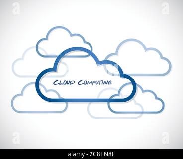 Cloud Computing-Illustration auf weißem Hintergrund Stock Vektor