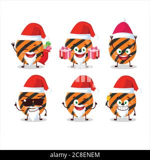 Weihnachtsmann Emoticons mit halloween Streifen Süßigkeiten Cartoon-Charakter Stock Vektor