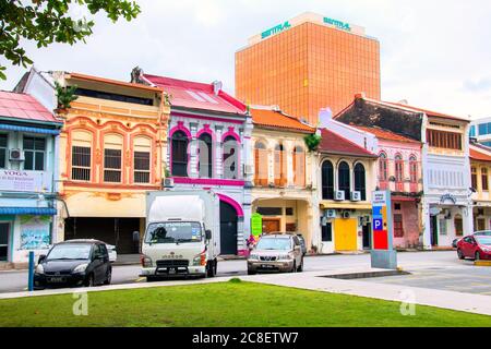 Geschäfte auf dem Markt in Little india Street, george Stadt, penang, malaysia, asien, china Stadt, penang Straßen und Denkmäler Stockfoto