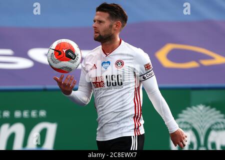 Oliver Norwood von Sheffield United wird während des Premier League-Spiels zwischen Leicester City und Sheffield United im King Power Stadium gesehen.(Endstand; Leicester City 2 - 0 Sheffield United) Stockfoto