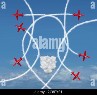 Group Strategy Thinking Konzept und Team-Kooperation arbeiten zusammen, um eine Idee Glühbirne als Business-Erfolg-Symbol mit 3D-Illustration zu bilden. Stockfoto