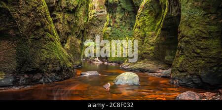 Devil's Pulpit, Finnich Glen, bei Killearn, Schottland, Großbritannien Stockfoto