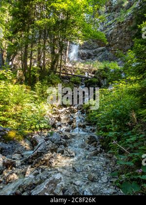 Traumhafte Wanderung zum Seebensee und Drachensee im Mieminger Gebirge bei Ehrwald in Tirol Stockfoto