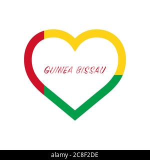 Guinea Bissau Flagge im Herzen. Ich liebe mein Land. sign. Vektordarstellung auf weißem Hintergrund isoliert. Stock Vektor