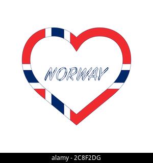 Norwegen Flagge im Herzen. Ich liebe mein Land. sign. Vektordarstellung auf weißem Hintergrund isoliert. Stock Vektor