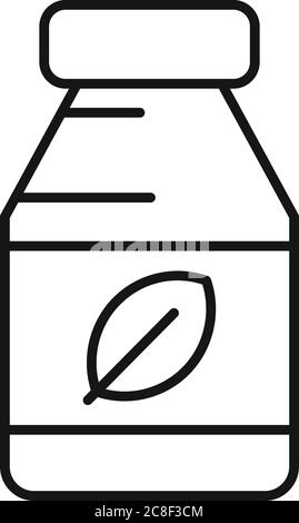 Bio-Kräuterflasche Symbol. Umriss Bio-Kräuterflasche Vektor-Symbol für Web-Design isoliert auf weißem Hintergrund Stock Vektor