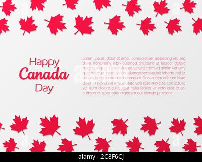 Happy Canada Day Hintergrund mit Papier geschnitten Ahornblätter. Stock Vektor