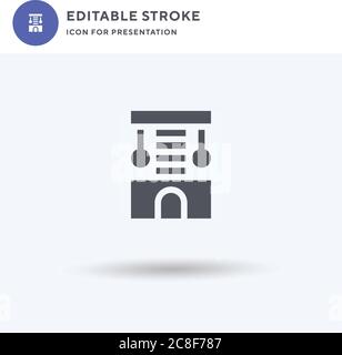 Scratching Post Icon Vektor, gefüllt flaches Zeichen, solides Piktogramm isoliert auf weiß, Logo-Illustration. Scratching Post-Symbol für Präsentation. Stock Vektor