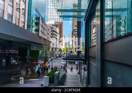 Auckland Wolkenkratzer in CBD, Reflections Stockfoto