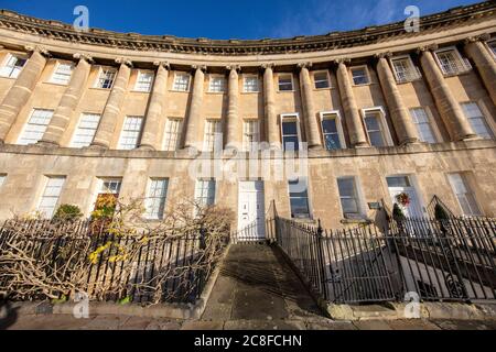 Elegante georgianische Architektur des Royal Crescent in Bath UK von John Wood the Younger Stockfoto