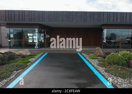 Das neu errichtete Terminalgebäude am Richard Pearse Timaru Airport, Neuseeland. Der Flughafen bedient vor allem regionale Flüge Stockfoto