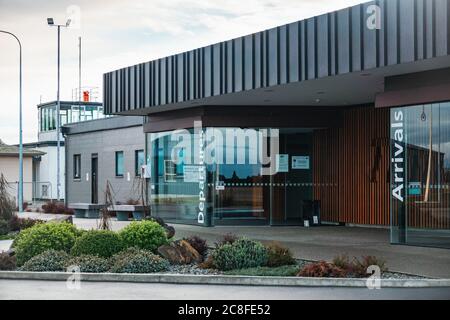 Das neu errichtete Terminalgebäude am Richard Pearse Timaru Airport, Neuseeland. Der Flughafen bedient vor allem regionale Flüge Stockfoto