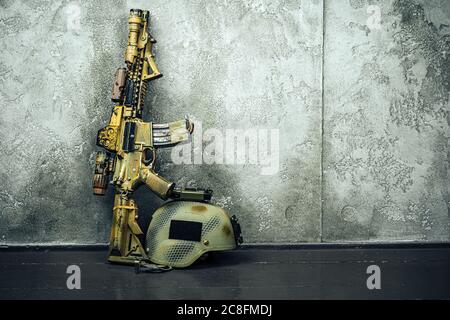 Moderne Waffenserie. US Army Sturmgewehr, Nahaufnahme. Stockfoto