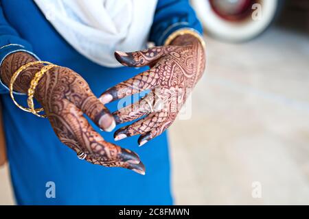 Traditionelle Henna-Motive aus dem Nahen Osten Stockfoto