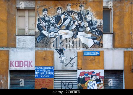 Geographie / Reisen, Italien, Sardinien, Murales in Orgosolo, Barbagia, Zentralsardinien, Sardinien, Additional-Rights-Clearance-Info-not-available Stockfoto