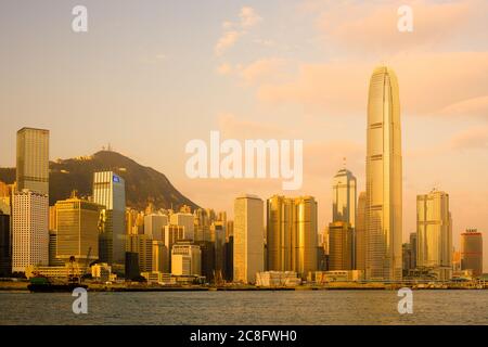 Central Hong Kong, Hong kong Insel, China, Asien - Skyline von Victoria Hafen auf Hong Kong Insel Stockfoto