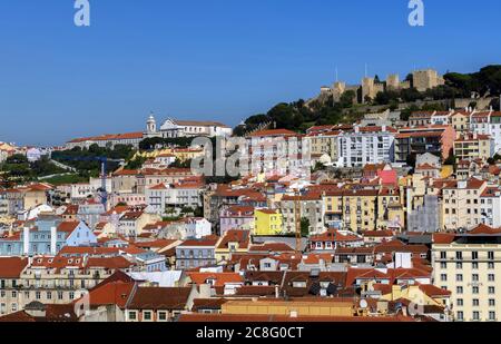 'Dachgeschoss' aus Lissabon, Portugal Stockfoto