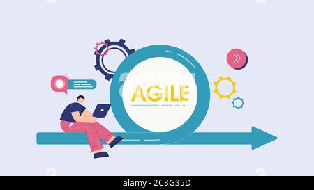 Agiles Teammanagement-Konzept. Business-Plan für clevere intuitive Prozess qualitativ hochwertige Strategie des Unternehmens. Stock Vektor