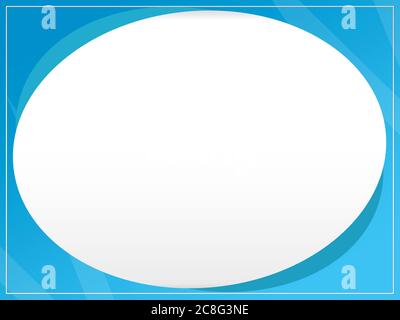 Moderner Leerer Flacher Kreis Mit Rahmen Auf Blauem Gradient-Hintergrund-Für Social Media Post, Karte, Poster, Banner, Einladung. Stockfoto