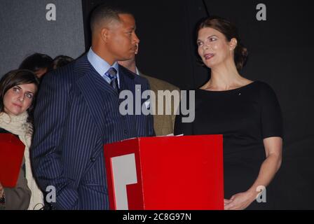 Terrence Howard und Jeanne Trippehorn bei der 14. Annual Screen Actors Guild Awards Nominations Announcement im Pacific Design Center, Silver Screen Theatre in West Hollywood, CA. Die Veranstaltung fand am Donnerstag, 20. Dezember 2007 statt. Foto von: SBM / PictureLux - Dateireferenz # 34006-12093SBMPLX Stockfoto