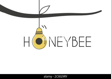 Vektor Landing Page Vorlage für Imker in flacher Ausführung. Bienenstock auf einem Zweig. Nationaler Bienentag. Stock Vektor