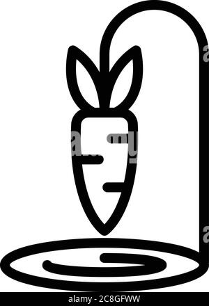 Karottendraht Tierfalle Symbol, Umriss Stil Stock Vektor