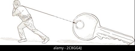 Mann und Schlüssel Stock Vektor