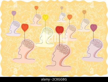 Der Geist und die Psychologie Stock Vektor
